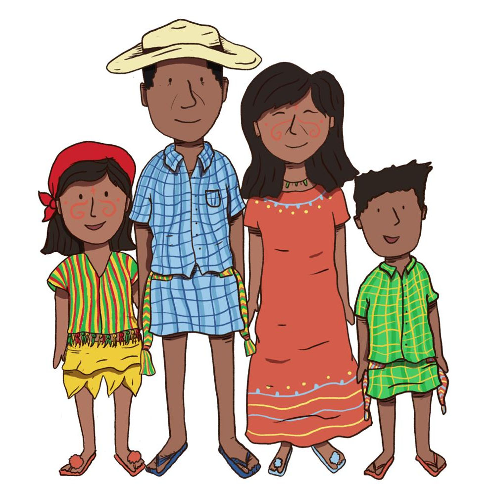 Familia wayuu ilustracion